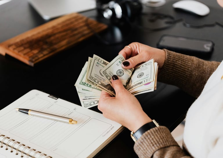 Person holding money
