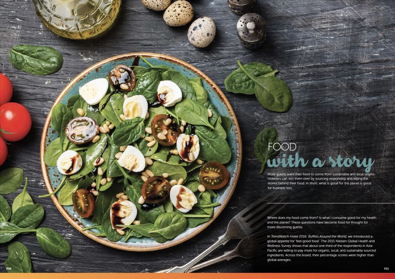Food with A Story article in trend report entitled Trendwatch Hotel Inspiring Great Buffets