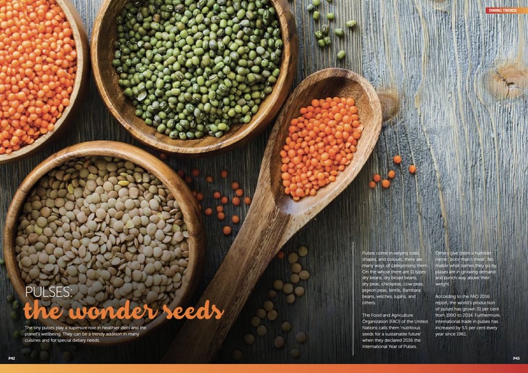 Story about pulses, a sustainable food, entitled Wonder Seeds, in the trend report Trendwatch Hotel Inspiring Great Buffets