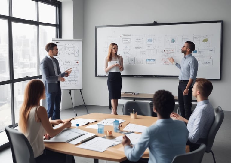 Team meeting discussing business formation