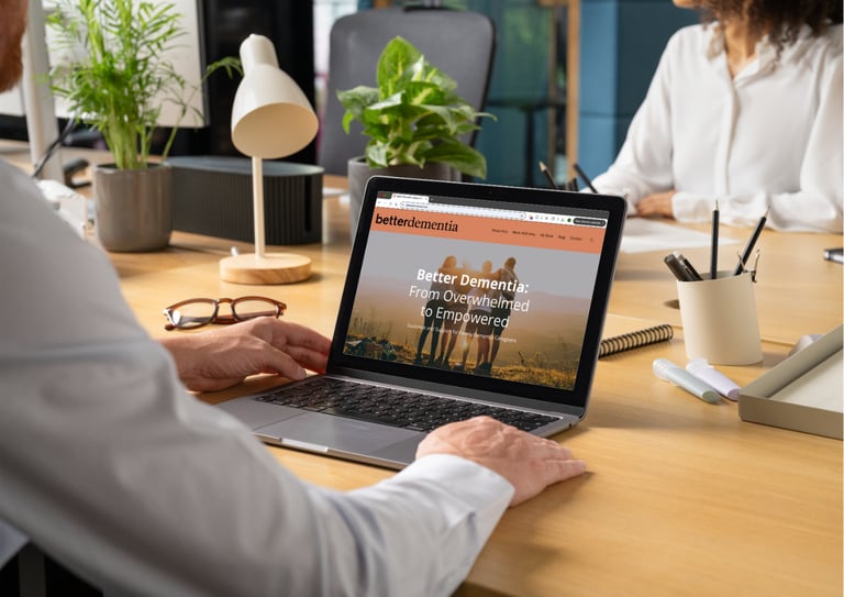 Better Dementia online education platform shown on a laptop screen