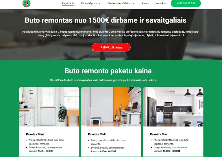 Interneto svetainė Meistras į namus