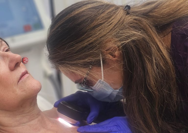 Dr. Sara Hashemzadeh is conducting a patient examination at Ariana Esthetic Edmonton
