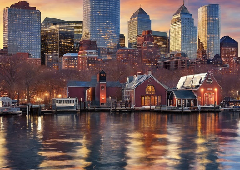 a view of a city from across the water