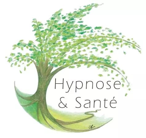Arbre artificiel racines visibles et inscription entre les branches et les racines: Hypnose et Santé