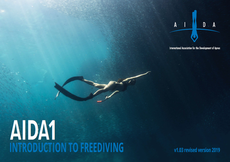 AIDA Level 1 manual cover (woman free diving)