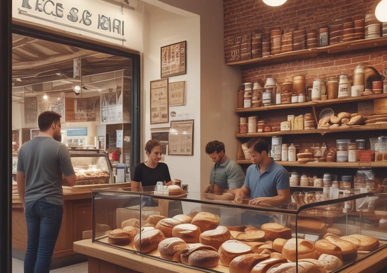 A bustling local market with fresh produce and friendly vendors.