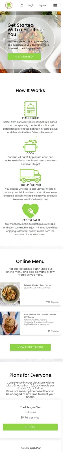a website page by softologics with a menu listing page