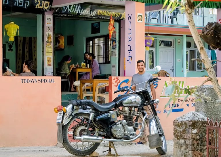 Mini Israel vibe with Hebrew signage in Dharamkot village Himachal.