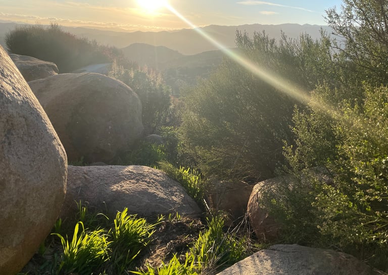 “A mountain view from Fallbrook, California — a moment of stillness that reminds us how creativity f