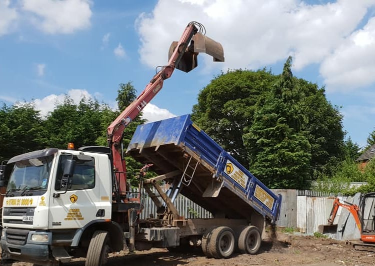 CMR Grab and Digger Hire company grab lorry working in West Bromwich area