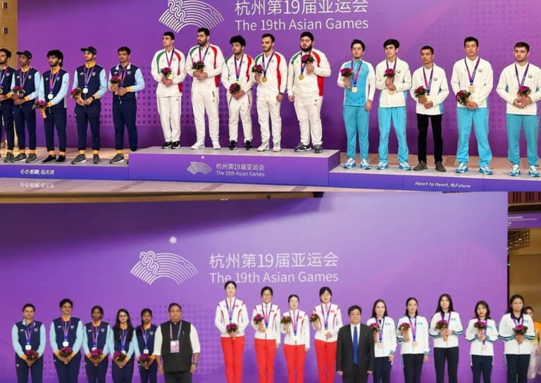 Asian Games 2023, Chess Team Medals I Photo: Xinhua and Konstantin Kiselyov