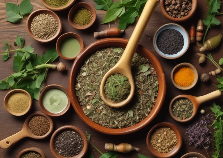 white packs with scissors and medicine on gray tray