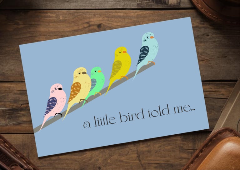 Birds on a branch fun design Postcard