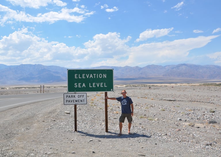 elevation sea level sign, Death Valley