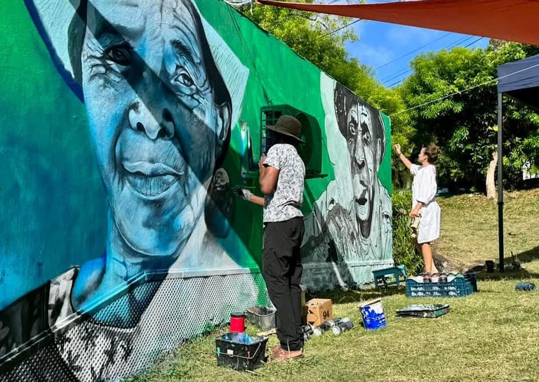 AIRJP Tagman, Emilie BLUE Art, fresque, performance