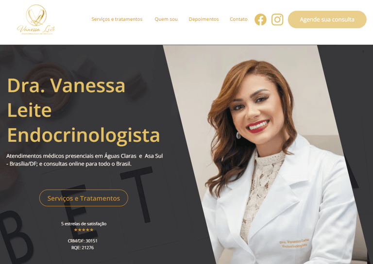 Site Dra. Vanessa Leite Martins Endocrinologista em Brasília DF