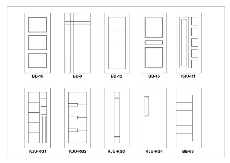 Pilihan motif pintu solid wood panel