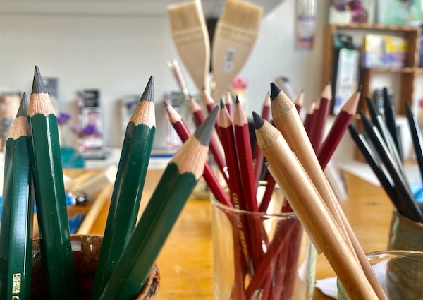 Selection of pencils sold in the shop