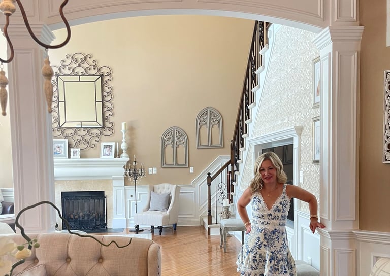 Custom interior archway with decorative columns in Monmouth County NJ