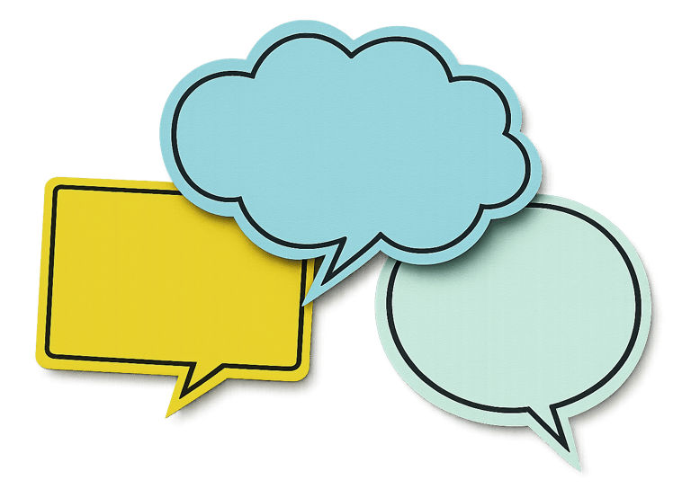 Paper speech bubbles that indicates connection
