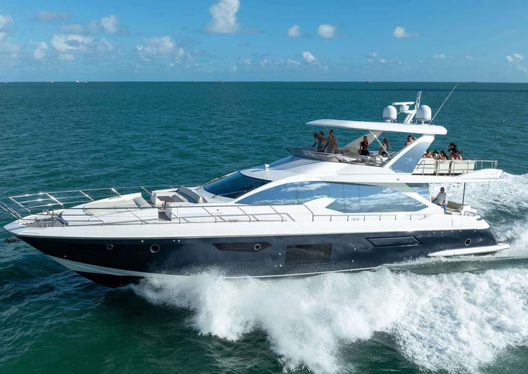 ALT: premium yacht rental in Miami 2500 to 3500 aerial view of luxury boat on water