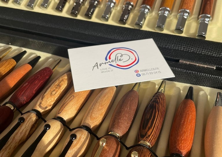 Armelle B coffret de stylos bois St Martin