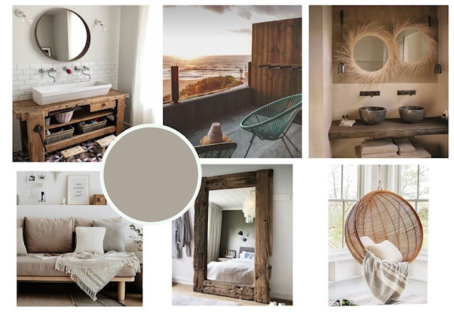 Moodboard pour une chambre d'hôtel