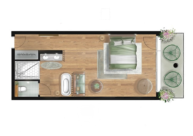 Conception d'une chambre de boutique hôtel