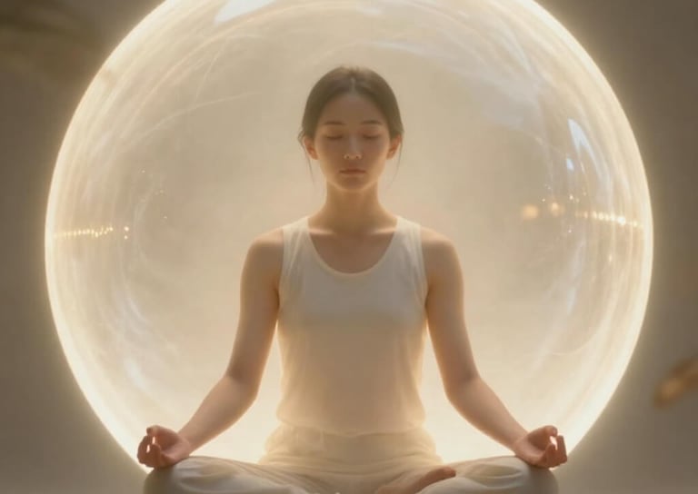 Energetic boundary visualization showing protective sphere for emotional protection