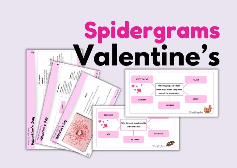 Valentine's idioms speaking vocabulary, writing and assessment