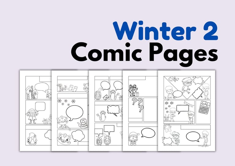 fun and cute Winter and Christmas comic strips and comic pages