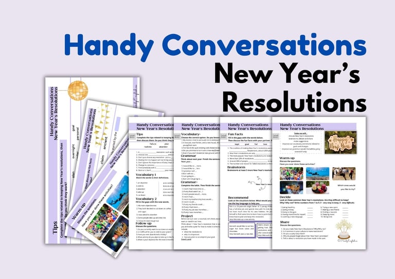 New year's resolutions english lesson plan