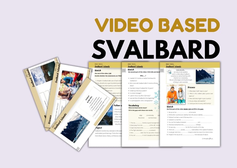 BBC REEL - Svalbard; ESL no-prep winter lesson plan for listening and speaking