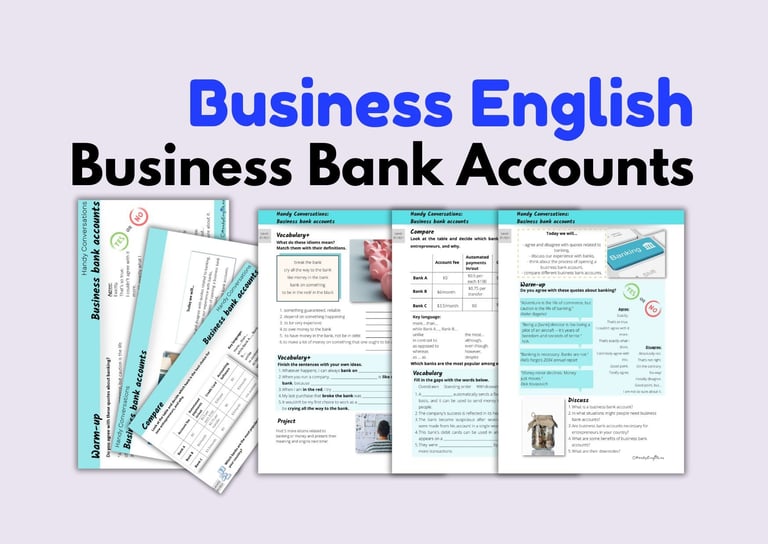 Business English, English for Accounting, English for Banking, Business Tasks
