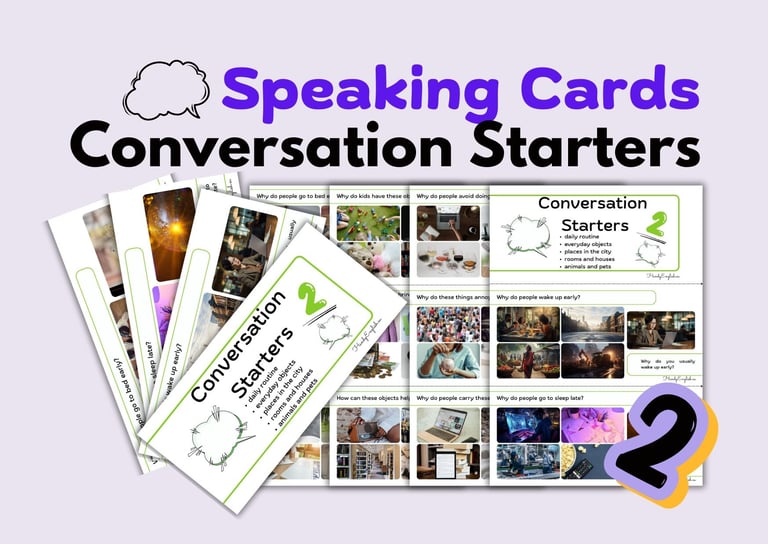 ESL EFL Warm-up activity Conversation Starters Speaking and Vocabulary