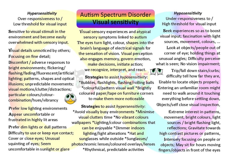 Visual sensitivity ASD challenges