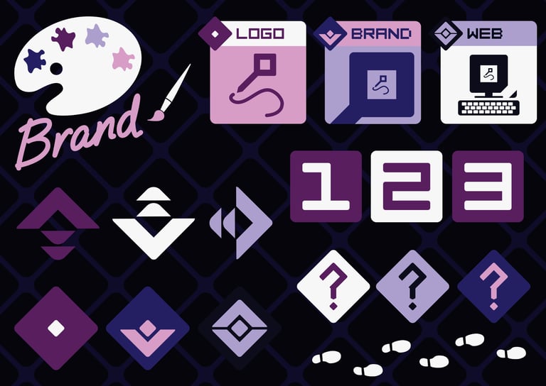 Set of visual assets. Graphic design services. Social media branding. SquareKeyStudio