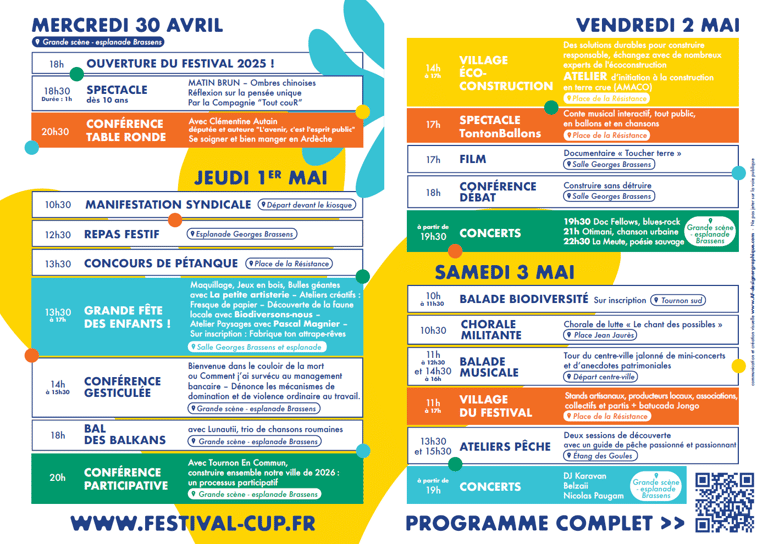 Image du programme du festival CUP25