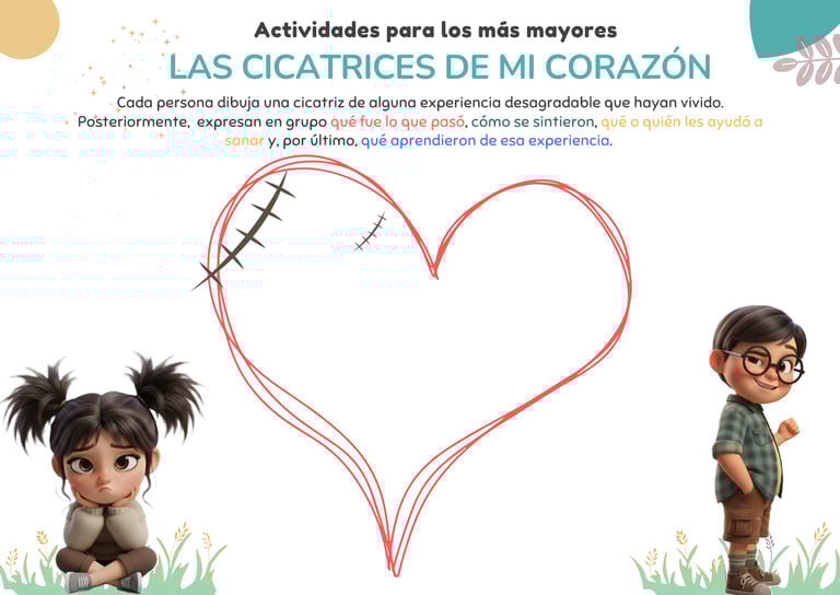 Actividad emocional para alumnos donde representan una situación dolorosa y su resolución