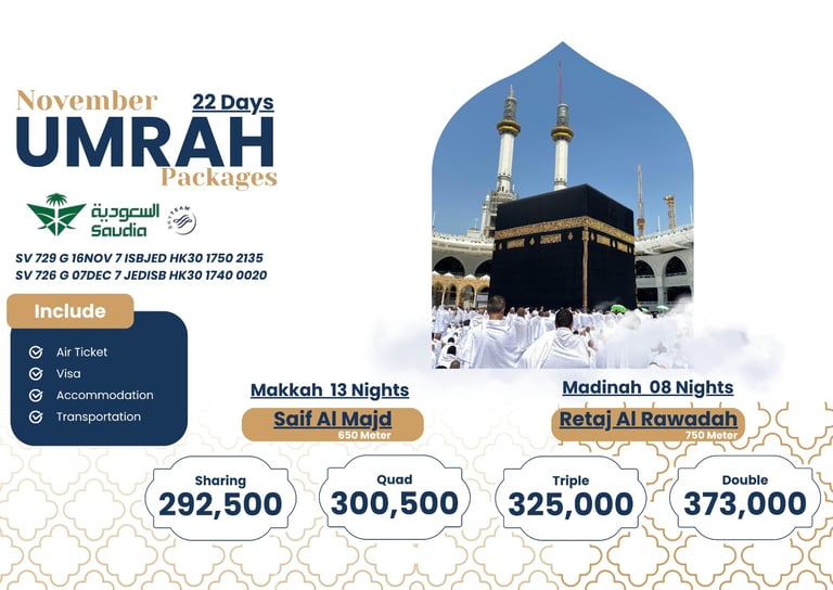 November Umrah Package From Islamabad