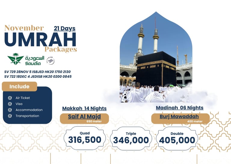 November Umrah Package From Islamabad