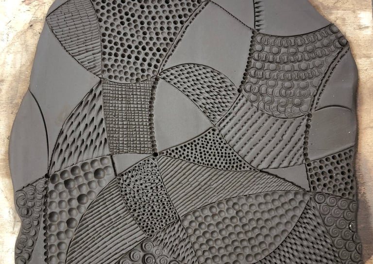 A photo of some marked clay.