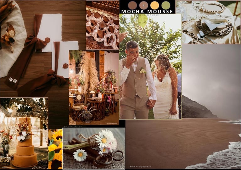 Moodboard Mocha Mousse par Rêvons Mariage