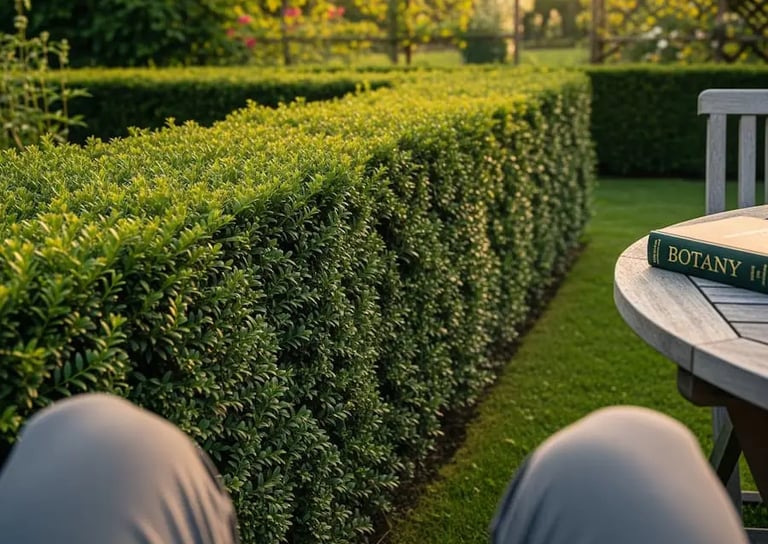 Disfrutando en el jardín de una preciosa puesta de sol