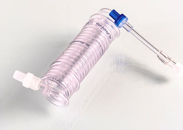 Extensor espiralado com válvula antirrefluxo da Alpharad