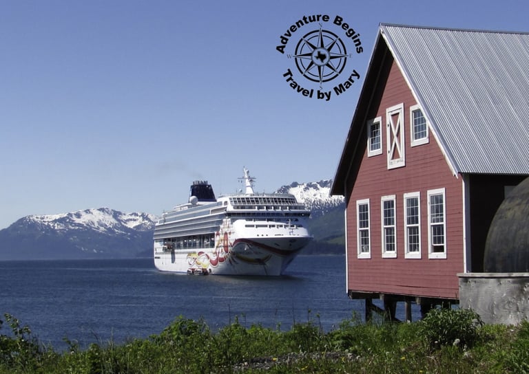 A photo of the NCL Sun at anchor in Hoonah, AK (Icy Strait Point)...taken by Mary Morong.