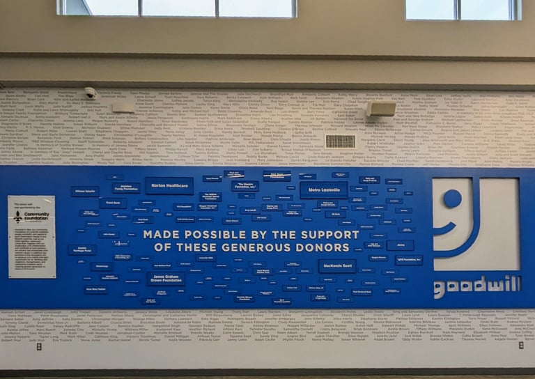 Louisville Goodwill Opportunity Center Donor Wall