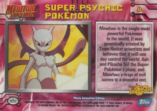 0 Super Psychic Pokémon Topps Pokémon The First Movie back