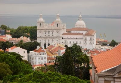 Lisbon - View of the Church of Sao Vicente de Fora overlooking Tagus River